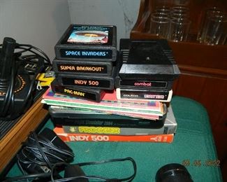 vintage Atari system with games
