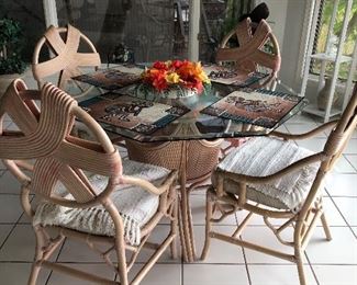 Glass top table with 4 chairs