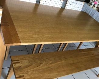 View of table with bench