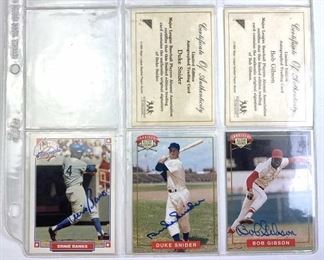 (3) HOF Autos: Ernie Banks, Duke Snider, Gibson