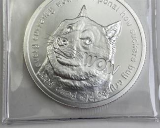 1oz Troy Silver Round, Dogecoin .999 BU