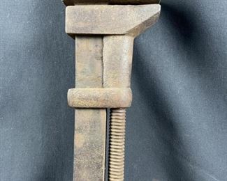 Made by Coes Wrench Company in Worchester, Mass. USA The Railroad wrench 18" long when closed, Head is nearly 3.5" wide. What a great piece of history to own. Coes Wrench Company manufactured the screw type wrench invented by Loring Coes; this wrench is commonly known as a monkey wrench.