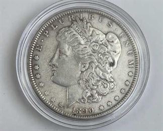 1890 Morgan Silver Dollar, U.S. $1 Coin, XF