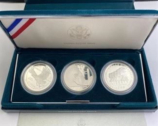 1994 3pc Veterans Commem. Silver Dollar Set, U.S.