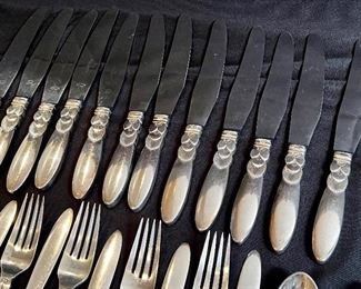 Georg Jensen Flatware (Cactus) Set - Service for 12. A gorgeous set! 

Includes service for 12; dinner knives, butter knives, dinner forks, salad forks, tablespoons, teaspoons. 