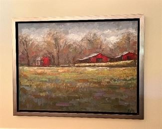 Artist: Payton Hutchinson 
“Red Barns”
Oil on canvas 