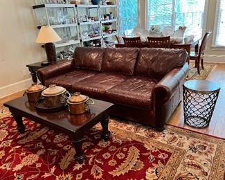 Restoration Hardware leather sofa