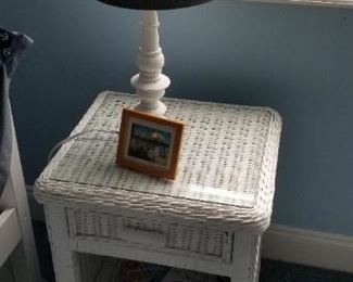 Wicker nightstand - two available