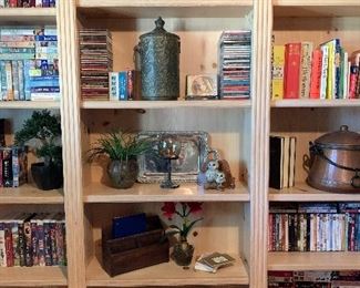 VHS, DVD, CD's, Books, Potted Faux Plants