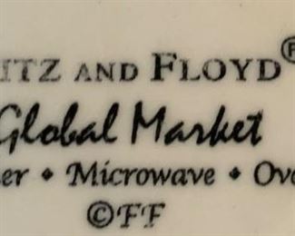 Fitz and Floyd Global Market Appetizer/Luncheon Plates w Side Dish