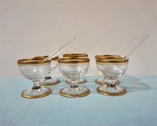 Footed salt cellars (total of 6, missing one scoop)