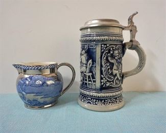 Wedgwood Creamer & Old Gerz Beer Stein