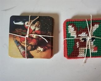 Christmas Coca-Cola coasters & Needlepoint coasters