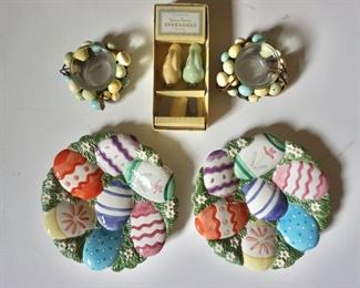 Fitz & Floyd Easter Egg Plates & Williams Sonoma Easter Bunny Spreaders