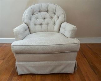 Swivel Buttonback Barrel Chair (perfect for a nursery)