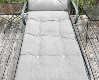 Outdoor Patio Furniture - Wrought Iron - Chaise Lounge with cushion
