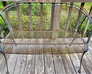 Outdoor Patio Furniture - Wrought Iron - Loveseat Bench