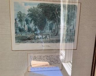 Modern Yale University etching, alma mater of Bill Coke