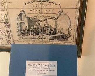 Framed Fry and Jefferson reprint map of Virginia