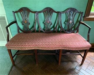 Antique three seat settee