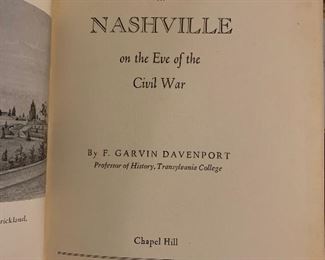 Davenport's Cultural Life of Nashville -excellent book, scarce