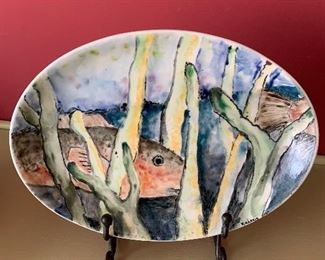 K. Harris hand painted bowl