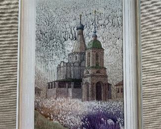 Russian colored etching/engraving