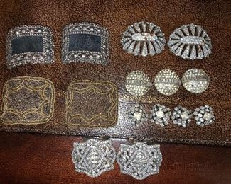 Antique shoe buckles and buttons