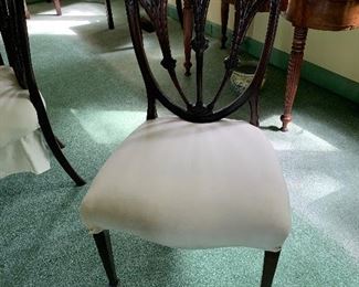 Set of 8 English dining chairs -need re-upholstered