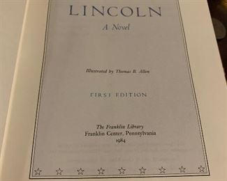 Signed Lincoln biography by Gore Vidal call mom leather bound, premium binding