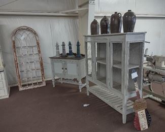 large gothic windows and chicken wire piesafe