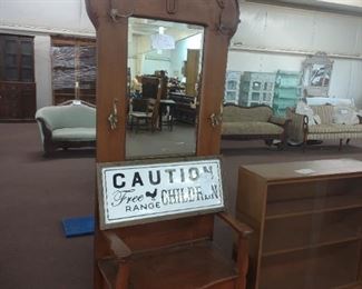 beautiful antique oak hall tree