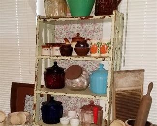 Vintage depression biscuit jars