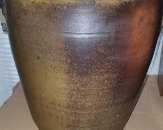 Large 13" salt glaze urn w/ handles
