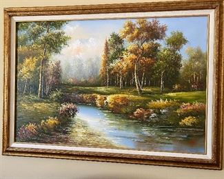 VIntage original oil on canvas in gilded frame 