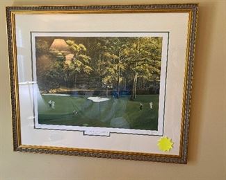 Golf print signed and dated Ken Reed "Augusta "