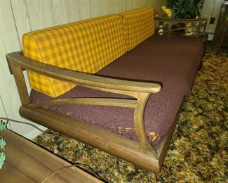 Vintage Beautiful Mid-Century Modern Furniture Set (1 Couch, 2 Chairs, 1 Coffee Table, 2 End Tables)