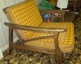 Vintage Beautiful Mid-Century Modern Furniture Set (1 Couch, 2 Chairs, 1 Coffee Table, 2 End Tables)