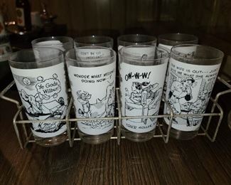 Vintage X-Rated Glass Barware Set With Original Holder