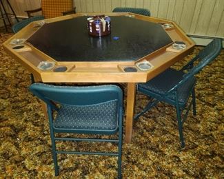 Poker Table & Folding Chairs