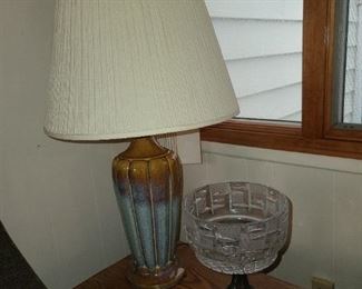 Lamp W/ Crystal Bowl