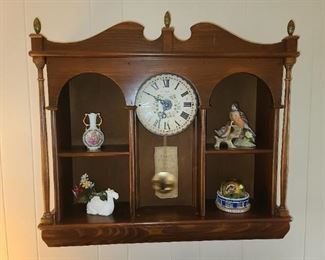 Wall Shelf W/ Built-In Clock
