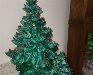 Vintage Ceramic Light-Up Christmas Trees