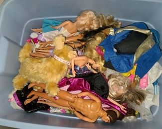 Assorted Bin Of Barbie Dolls