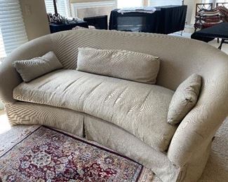 Single cushion contemporary sofa by Bernhardt - great condition; (3x5) wool area rug 