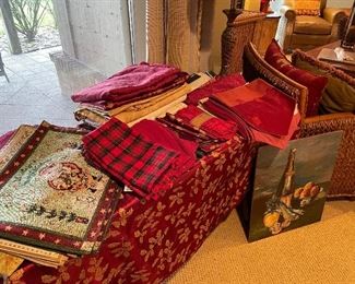 Holiday Linens:  tablecloths, placemats and napkins