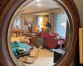 Large round mirror