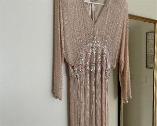 Cache full beaded long gown - size 10-12 