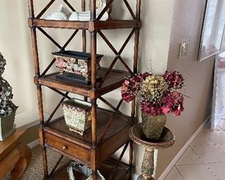 Tiered Etege' by Thomasville; ceramic planters; ceramic sconce plant holders; plant stand
