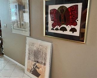 Framed lithographs